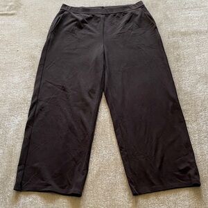 Eileen Fisher Women’s Brown Knit Wide Leg Ankle Pants Size Large